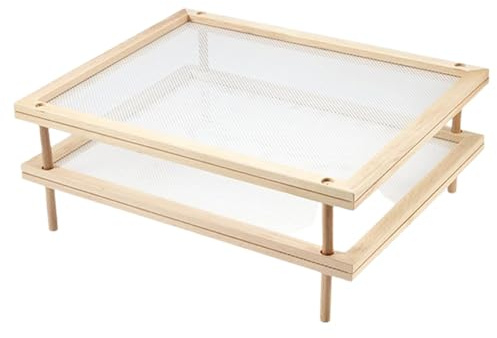Lebensmitteltrockner aus Holz: Verstellbarer Pastatrocknerhalter, Pastatrockner, zerlegbar, stapelbar, mit Netz, Luftzirkulation aus poliertem Holz,