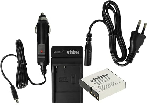 vhbw Ladezubehör-Set kompatibel mit Casio Exilim EX-Z300SR, EX-Z300PK, EX-Z300BK, EX-Z300 Kamera - 1x Ladestation, 1x Akku