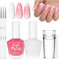 Smalto ad asciugatura rapida rosa trasparente lucido naturale smalto rosa – smalto regolare senza lampada UV per donne ragazze