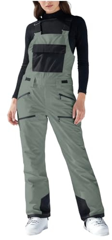 Skianzug Damen Einteiler Skihose Damen Gefüttert Mit Träger Skioverall Snowboard Wasserdicht Schneeanzug Winter Warme Schneejacke Skifahren Sätze Outdoor Sport Skisuit Jumpsuit Schneeoverall S-3XL