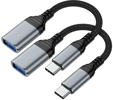 TAKUZA 2 Stück OTG Adapter USB C auf USB, Typ-C Stecker auf USB Buchse | USB OTG Kabel, Plug & Play, Kompatibel mit iPhone 17/16 Pro Max, Samsung Galaxy, MacBook, iPad