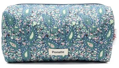 PONETTE - Trousse de toilette pour femme Vive, fille, style, amusant, design, sac de toilette, voyage, coiffeuse, trousse, marque espagnole, Cachemire bleu, Trousse de toilette