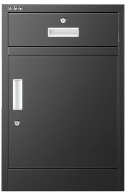 Atahome Metal Storage Cabinet with Lockable Door & Drawer, Steel Office Cupboard with Adjustable Shelf, Secure Under Desk Filing Cabinet for Home,Office, Bedroom & Garage, 67x43x40 cm (Black)