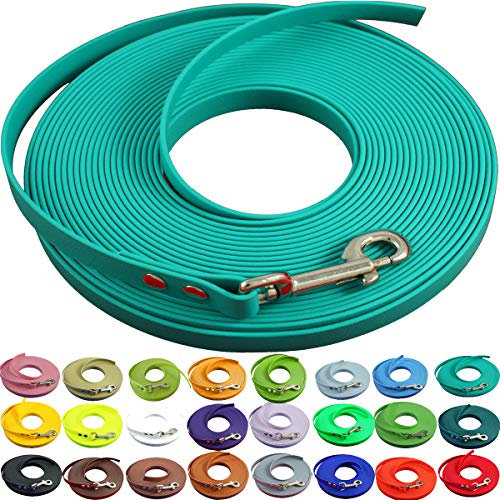 bio-leine Schleppleine 12mm aus Biothane - 3,0 m in Türkis I Hundeleine ohne Handschlaufe für kleine und große Hunde - Wasserabweisende Leine