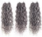 Goddess Locs Lot de 6 paquets d'extensions de cheveux synthétiques ondulés et bouclés pour dreadlocks - 35,6 cm - Gris (51)