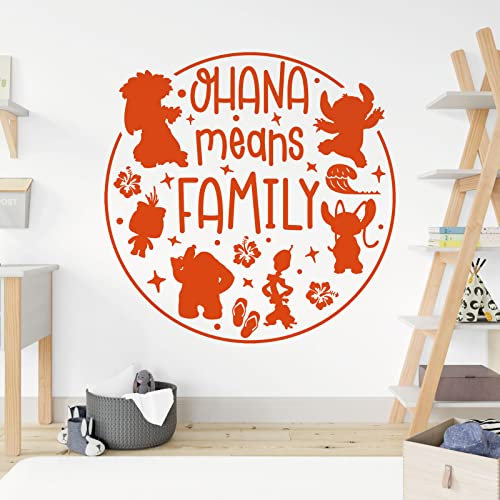 Ohana Means Family – Lilo und Stitch – Kinder Wandtattoo [Orange]