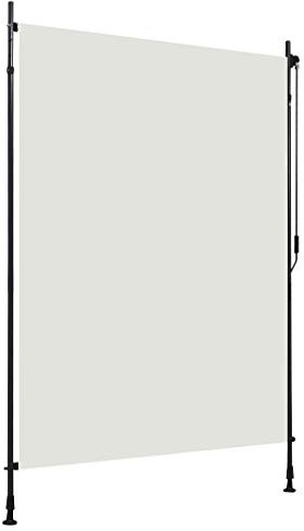 Tidyard Außenrollo Balkonrollo Senkrechtmarkise Sichtschutz Beschattung Outdoorrollo Sichtschutzrollo Wndschutzrollo Sonnenschutz Windschutz Balkon Terrasse Garten150 x 270 cm Creme