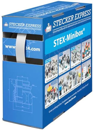 136448 Stex24 Schrumpfschlauch 3:1, Minibox mit 5,4m, weiß 9,0/3,0mm, 3/8 Zoll, WSB3 Schrumpftemperatur mind. 70°C, vollständig bei mind. 100°C - 1 Stück