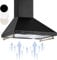 Klarstein Campana Extractora 60 cm, Extractor Cocina para Pared con Filtro Aluminio Antigrasa para Lavavajillas, Flujo Aire 645m³/h, Luces LEDs, Campanas de Cocina, Extractores con Montaje de Pared