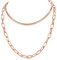 Bestyle Rose Gold Layered Necklace 3mm Snake Chain Choker + 6mm Paperclip Necklace Women Dainty Necklaces Set