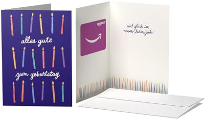 Amazon.de Geschenkkarte in Grußkarte (Geburtstagskerzen)