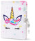 WERNNSAI Unicorn Sequins Notebook - Rainbow Unicorn Journal for Girls with Locks Keys Unique Gift A5 Diary Notebook for Travel School Office Notepad Memos to Keep Secret Privacy