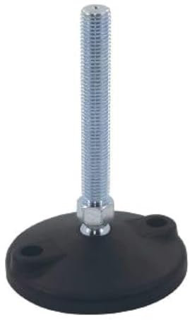 RUBBERGIANT Lot de 4 pieds réglables M12 x 100 mm – Diamètre/base 105 mm – Lot de 4 pieds de nivellement robustes et inclinables pour ajuster la hauteur de charge maximale de 1 000 kg chacun