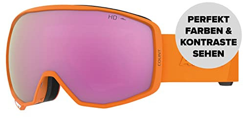 ATOMIC COUNT HD Skibrille - Orange - Klare Sicht & Blendschutz - Hochwertige Verspiegelung - Brille mit Live Fit Rahmen - Over The Glasses-kompatibel für Brillenträger