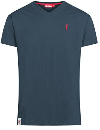 derbe Hamburg M-04-TSFL Basic KIPPES Herren T-Shirt V-Neck, Größe:L, Farbe:Navy