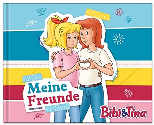 Papierdrachen Hochwertiges Freundebuch für Kinder - Bibi & Tina - Poesiealbum für alle kleinen Pferdefreunde - für 27 Freunde - buntes kindgerechtes Design