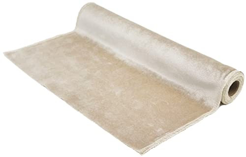 matrasa Dekostoff Velours Samt Weich - versch. Farben - 36 x 200 cm - Bastelstoff Tischläufer Creme
