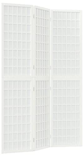 vidaXL Paravent 3 TLG., Raumteiler für Schutz der Privatsphäre, Klappbare Trennwand, Raumtrenner Sichtschutz, Japanischer Stil, Faltbar Weiß