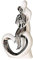 Brillibrum Design Deko Skulptur Liebespaar Keramik Figuren Paar Mit Herz Weiße Dekofigur Hochzeitsgeschenk Brautpaar Porzellanfigur Silber Braut & Bräutigam (Variante 9: 32,5x18x7,5cm)