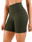 CRZ YOGA Femmes Sentiment Nu Yoga Shorts - 15cm Taille Haute Entraînement en Cours Motard Shorts Olive Verte 44
