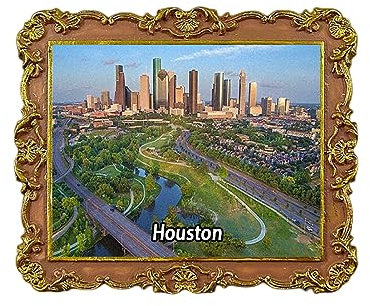 Houston Texas USA Kühlschrankmagnet 3D Reise Souvenir Kühlschrank Dekoration Magnetischer Aufkleber Craft Collection