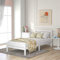 Merax Wooden Bed Frame, Single Bed 3ft Solid Wooden Bed Frame, Bedroom Furniture for Adults, Kids, Teenagers, 90 x 190 cm (White)