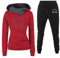 KGLHTYU Trainingsanzug für Damen 2 Teiliges Heartbeat Print Outfit Sport und Freizeit Kapuzenpullover Bequeme Slim mit Taschen Hosenanzug Outdoor Sport Sweatshirt Hosenanzug Damen Set