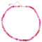 Collana girocollo fatta a mano con pietre preziose da 6 mm per donne e ragazze - Gioielli con perline di cristallo curativo con pietre preziose naturali (Agata rosa sfaccettata)