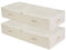 Amonsen 2er-Pack, 100cm Unterbett-Aufbewahrungsbox mit Deckel, faltbar & waschbar, beschriftbare Tasche & 6 Griffe, Beige