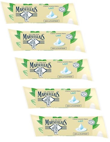 Savon Liquide Crème Lavante Mains Lait Petit Marseillais - recharge 250 ML - Lot de 5 - Offre Spéciale - Vendu Par Lot