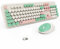Wireless Keyboard and Mouse, Keyboard Mouse Combo, 2.4 GHz Wireless Full-Sized Typewriter Keyboard with Round Keycaps, Keyboard for Windows, Computer, Desktop, PC, Laptop (WhiteGreen)