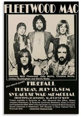 Fleetwood Mac 1976 Konzert-Poster, dekoratives Leinwandbild, 30 x 45 cm, moderne Familienschlafzimmer-Dekoration