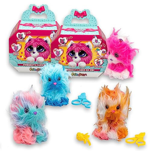 #sbabam Lovely Pets Cutie Cat, Weiches Katze Kuscheltier mit Accessoires, Funny Box 2 Teile, Spielzeug ab 3 Jahre mit Kleinen Tiere Figuren als Baby Geschenk – Kuscheltier Katzen zum Kämmen