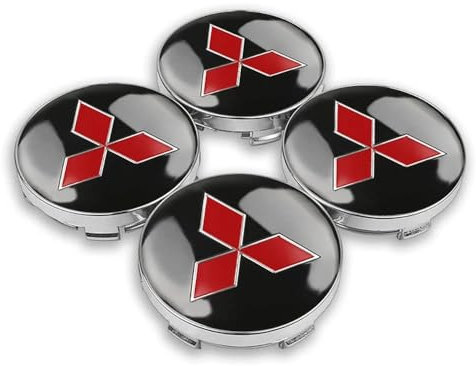 4 Stück Radnabenkappen für Mitsubishi Colt 60mm, Auto Zubehör für Radnaben Felgenkappen Nabenkappen Logo Radnabenabdeckung Nabendeckel