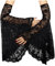 keland Gothic Armstulpen Spitze Handschuhe Spitzenhandschuhe Lang Halloween Vampir Hexe Cosplay (Schwarz-004)