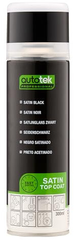 Autotek Professional Peinture en aérosol noire satinée professionnelle, 300 ml