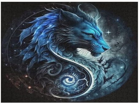 Puzzle Für Erwachsene, Dragon Löwe -Puzzles Für Erwachsene, 500-teiliges Holzpuzzle, Geeignet Für Erwachsene Und Kinder Ab 12 Jahren, Tolles Geschenk Für Erwachsene (52×38cm)
