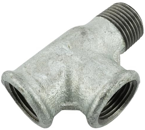 Fittingstore - Raccordo a T interno filettatura esterna aria compressa acqua raccordo idraulico (ghisa malleabile zincato, G 2)