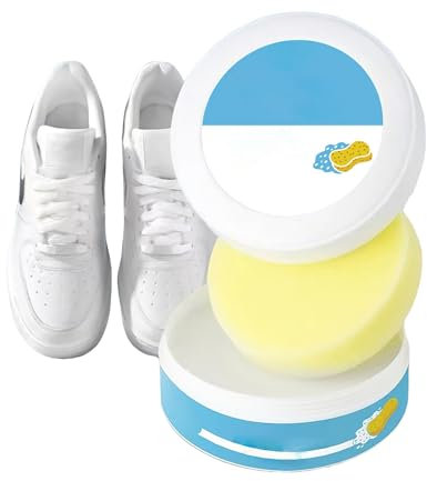 White Trainer Cleaner, White Shoe Polish, Trainer Whitener, White Shoe Cleaner, Shoe Whitener for Trainers, Shoe Cleaner, Shoe Whitener, All Purpose Shoes Cleaning Cream for All Surfaces (1 pc)