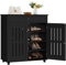 Yaheetech Meuble à Chaussures avec Tiroir et Etagères Réglables à 4 Niveaux en MDF et Métal pour Entrée Dressing Chambre Couloir Noir 78 x 37 x 86 cm