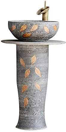 UQACHG Lavandino da appoggio per Interni ed Esterni, lavabo da appoggio monoblocco con Foro di Scarico per Sanitari, per Interni ed Esterni, C, 55x45x80cm,B-55x45x80cm