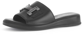 Gabor Damen Pantoletten, Frauen Slipper,Moderate Mehrweite (G),Gartenschuhe,Sommerschuhe,sommerclogs,Slides,schwarz(CDF/S.schw),37 EU / 4 UK