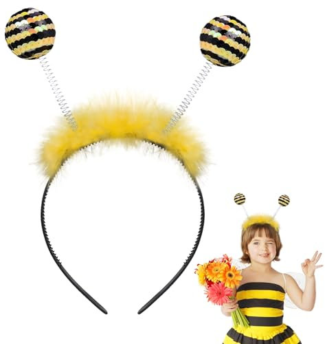 TAXTYHRE Bienen Haarreif, Biene Haarreif Damen mit Bommeln, Biene Kostüm Kinder, Bienenkostüm Accessoires, für Kinder Erwachsene Halloween Fasching Cosplay Kostüm Party