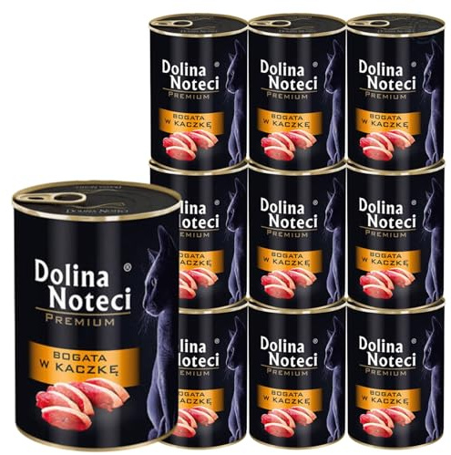 Dolina Noteci Premium Moist & Juicy Wholesome Grain-Free Cat Food - Natural Meat Recipes Enriched with Vitamins & Minerals for Happy, Healthy Cats! (Duck, 10x400g)