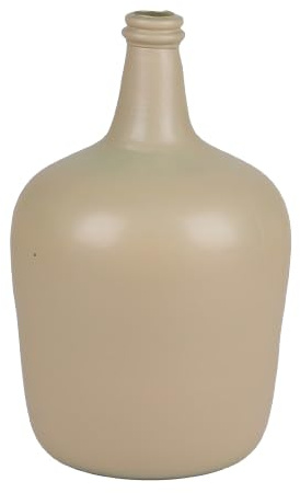 Natural Living Vase Dame Jeanne 10L Sable en Verre Recycle D24,5XH40CM