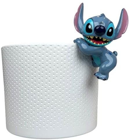 Pot de fleurs décoratif Stitch 9 x 7 cm en plastique – Pendentif pot Bouddha Disney – Style de décoration moderne pour les fans de Disney