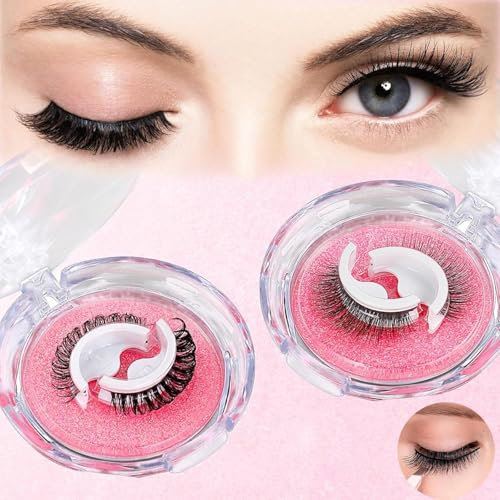 Wimpern Selbstklebend Natürlich Selbstklebende Wimpern ohne Kleber Lashes Selbstklebend Künstliche Wimpern Selbstklebend Wiederverwendbar 3D Wimpern Extensions ohne Eyeliner für Anfänger Partys