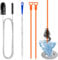 Redamancy 4 Stück Abflussreiniger Spirale,Doppelkopf-Rohrreinigungsbürste Edelstahl-Kanalreiniger,Abflussreiniger Sticks, Abfluss Bürste,Flexible Reinigungsbürste für den Abfluss in Küche und Dusche