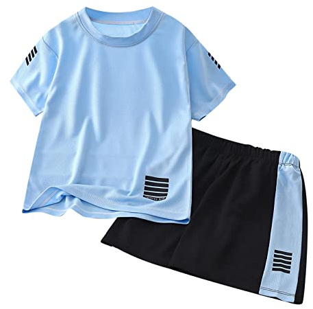 2 Piezas Traje Deportivo para Niños,Conjunto Niño Cuadros Camisa de Manga Corta 2Pcs Conjuntos Ropa y Pantalones Cortos Conjunto verano Niños 1-6 Años