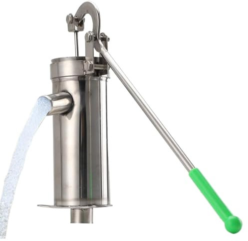Bomba de pozo manual, bomba de agua de mano para jardín, fuente de agua a presión de acero inoxidable para jardín, estanque, jardín, profundidad de succión de 10 m